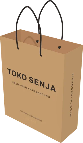 Mockup 3D Paper Bag dengan desain Toko Senja